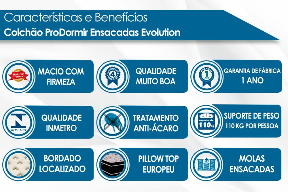 Cama Box: Colchão Molas Ensacadas Probel MasterPocket ProDormir Evolution + Base CRC Suede Clean