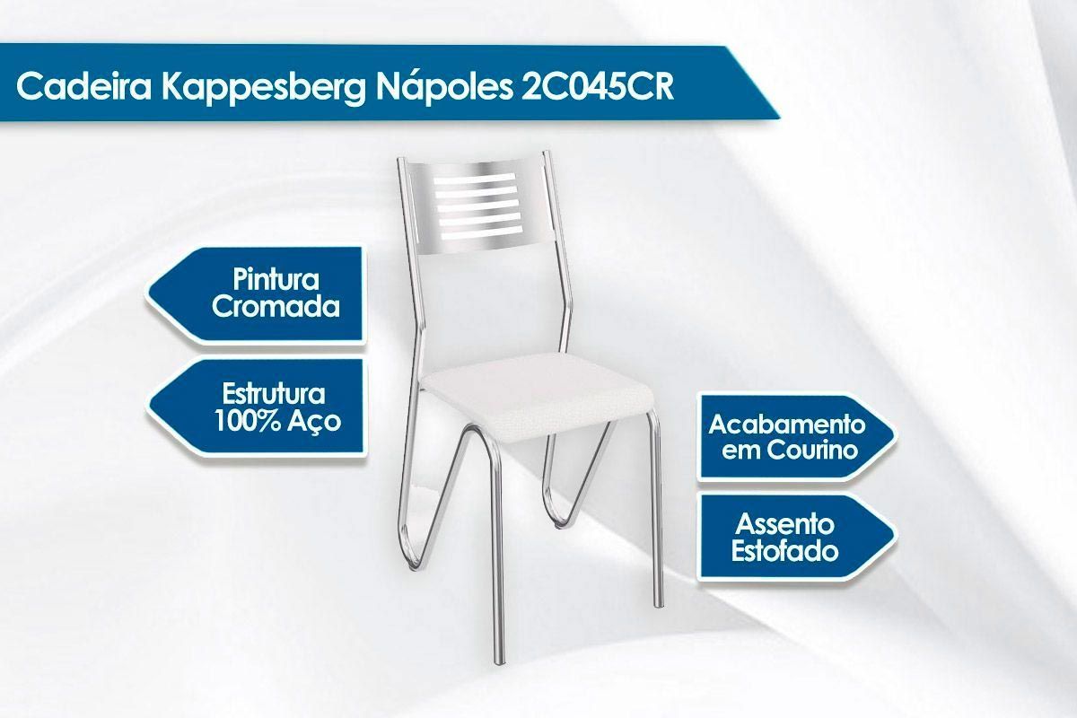 Cadeira Sala de Jantar Nápoles 2C045CR Kit 6 Un - Kappesberg