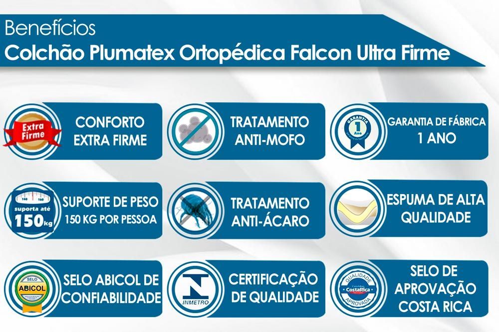 Conjunto-Colchão Plumatex Ortopédico Falcon Ultra Firme+Box
