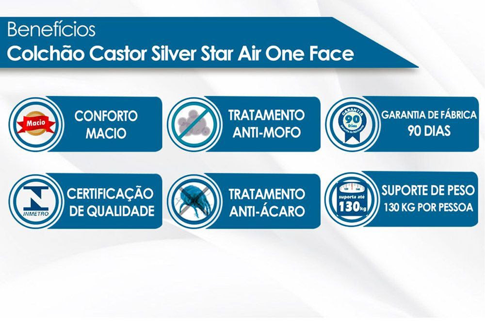 Conjunto Box - Colchão Castor Molas Pocket Silver Star Air Híbrido + Cama Box Baú Courano Nero Black