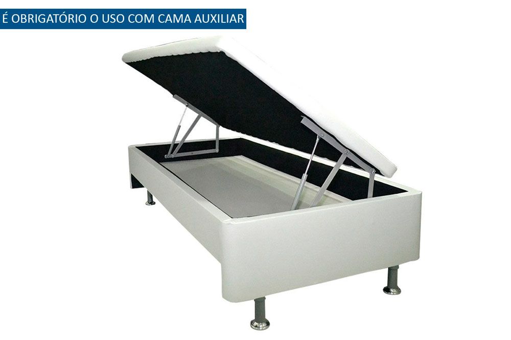 Cama Box Baú c/Auxiliar Universal Courano White  - Ortobom