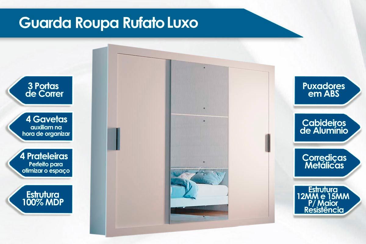 Guarda Roupa Veneza Lux+Box+Colchão Ortobom Ortopédico Light