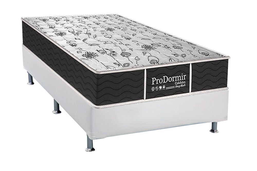 Cama Box: Colchão Molas Bonnel Probel Prolastic ProDormir Sleep + Base CRC Courano White
