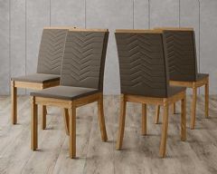 Cadeira Sala de Jantar Isa Kit 4 Un - Henn - Cor Nature/Bege