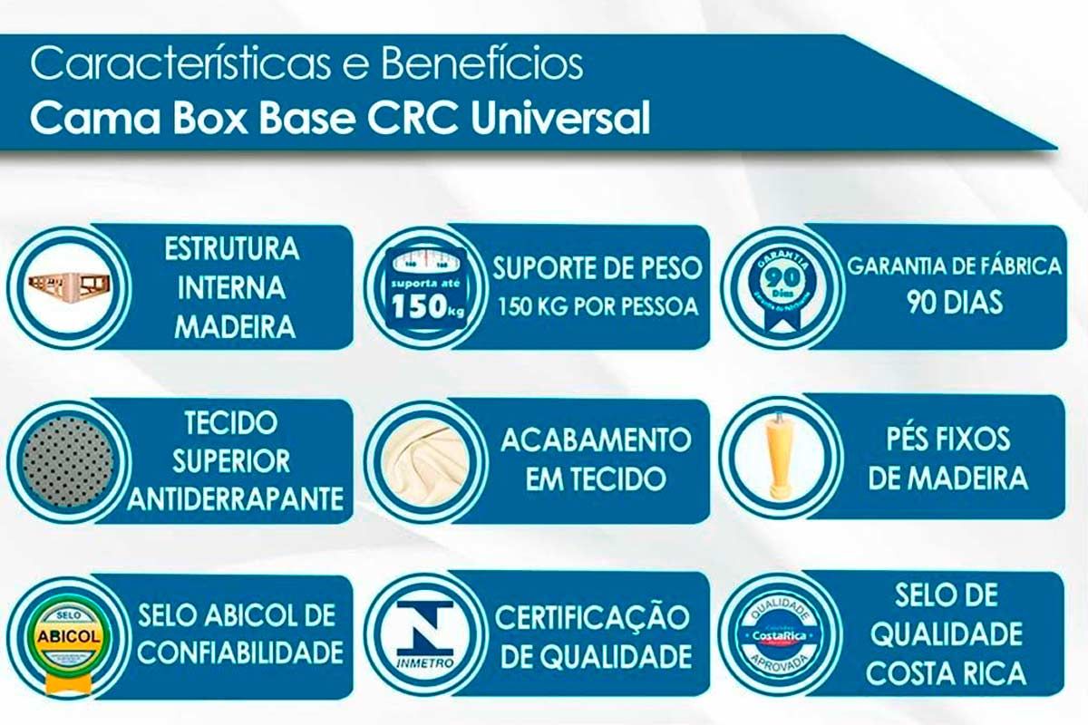 Cama Box: Colchão Espuma D33 Paropas Pasquale + Base CRC Suede Clean