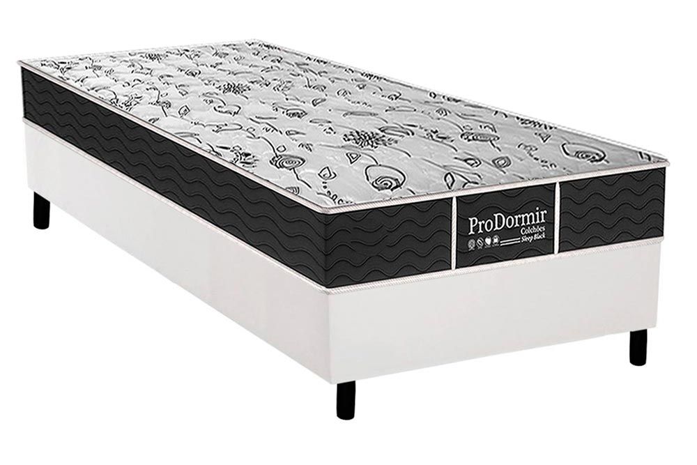 Cama Box: Colchão Molas Probel Prolastic Sleep + Base CRC Courano White