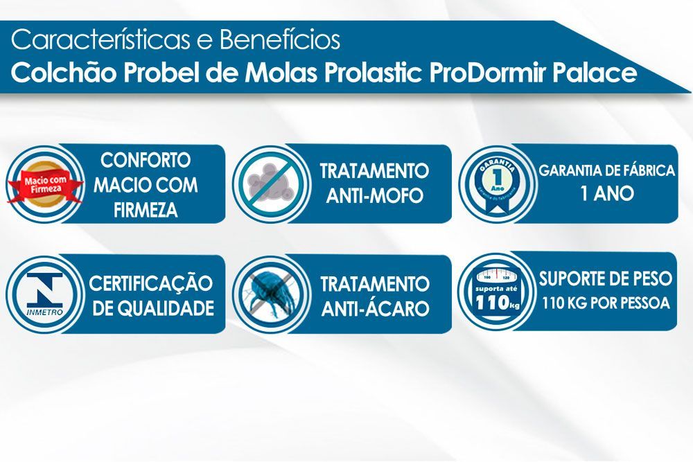 Cama Box Baú: Colchão Molas Ensacadas Probel MasterPocket ProDormir Pallace + Base CRC Suede Clean