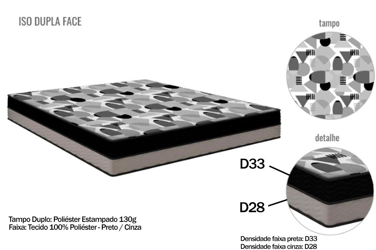 Cama Box Baú: Colchão Anatômico Ortobom D33 / EP ISO 100 Double Face + Base CRC CouranoBlack