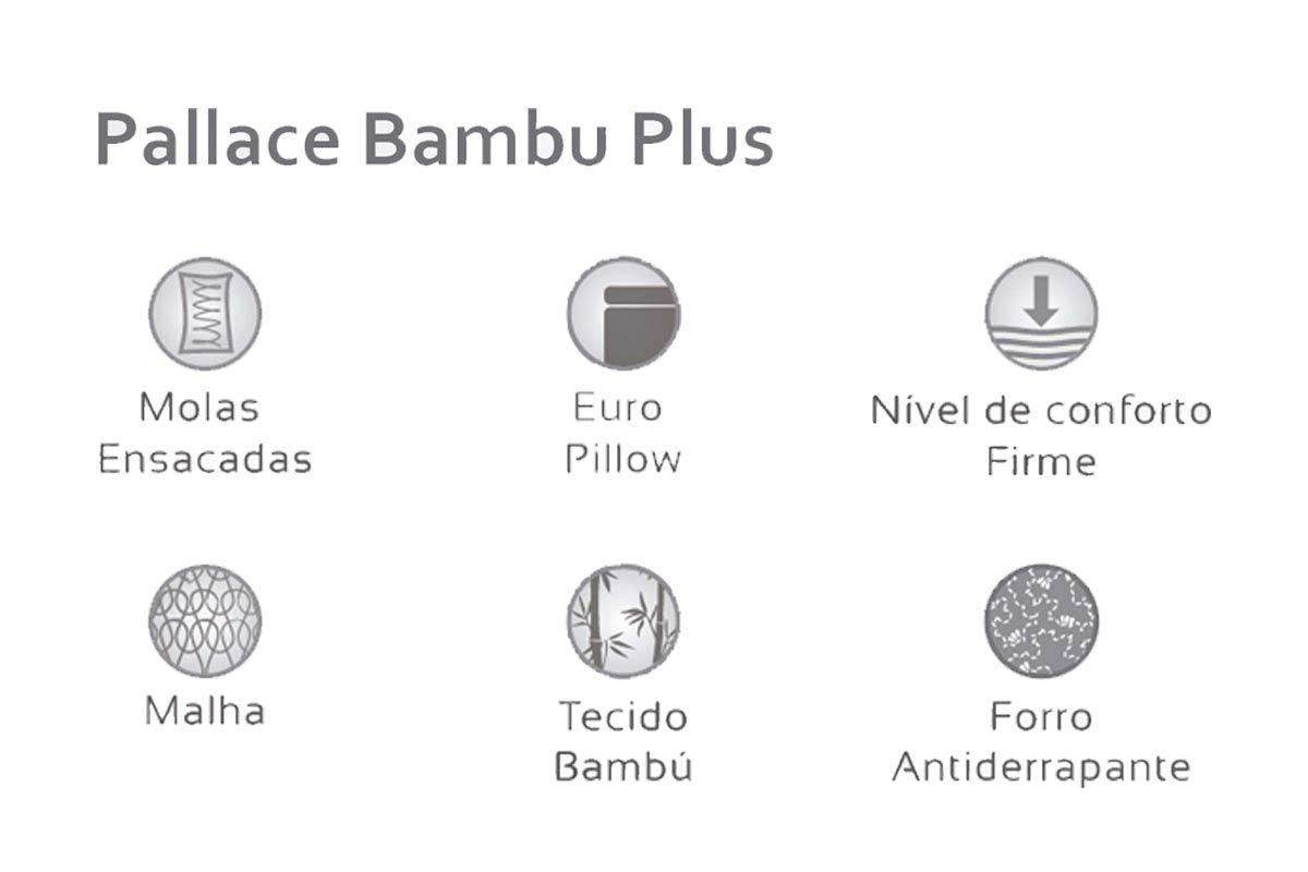 Cama Box: Colchão Molas Ensacadas Herval MasterPocket  Pallace Bambu Plus + Base CRC Suede Bege