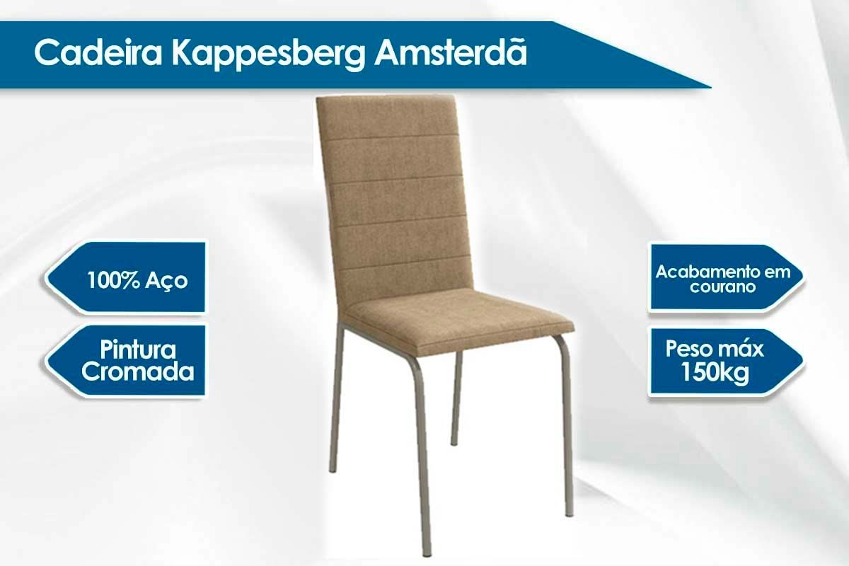 Cadeira Sala de Jantar Amsterdã C091 Kit 4 Un - Kappesberg