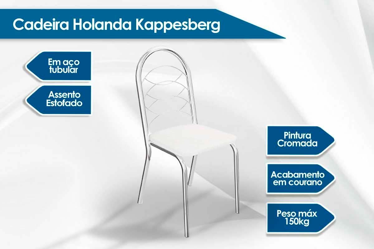 Cadeira Sala de Jantar Holanda C009 Kit 6 Un - Kappesberg