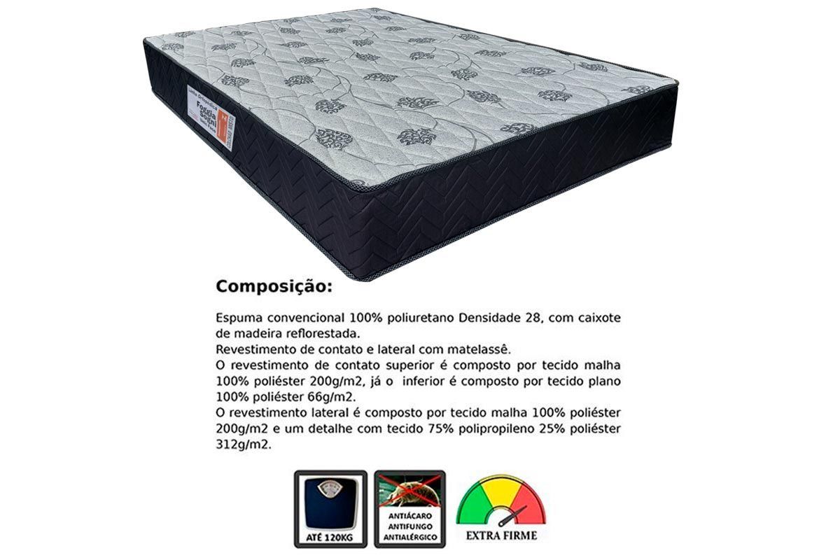Conjunto Box: Colchão Ortopédico Orthoflex Foggia+Cama Box