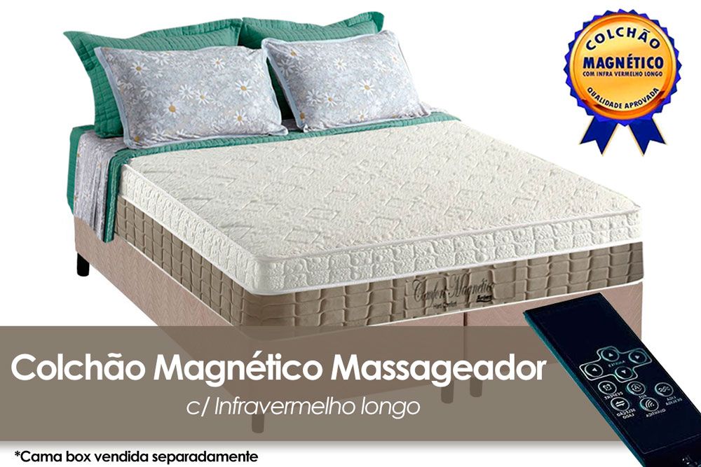 Conjunto Colchão Anjos Confort Magnético c/Massagem+Cama Box